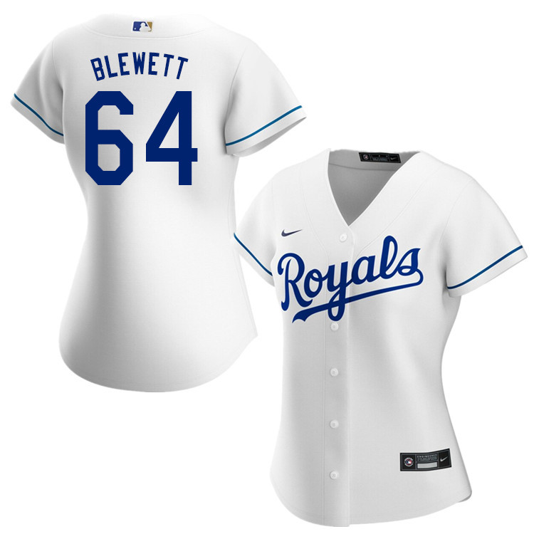 Nike Women #64 Scott Blewett Kansas City Royals Baseball Jerseys Sale-White - Click Image to Close